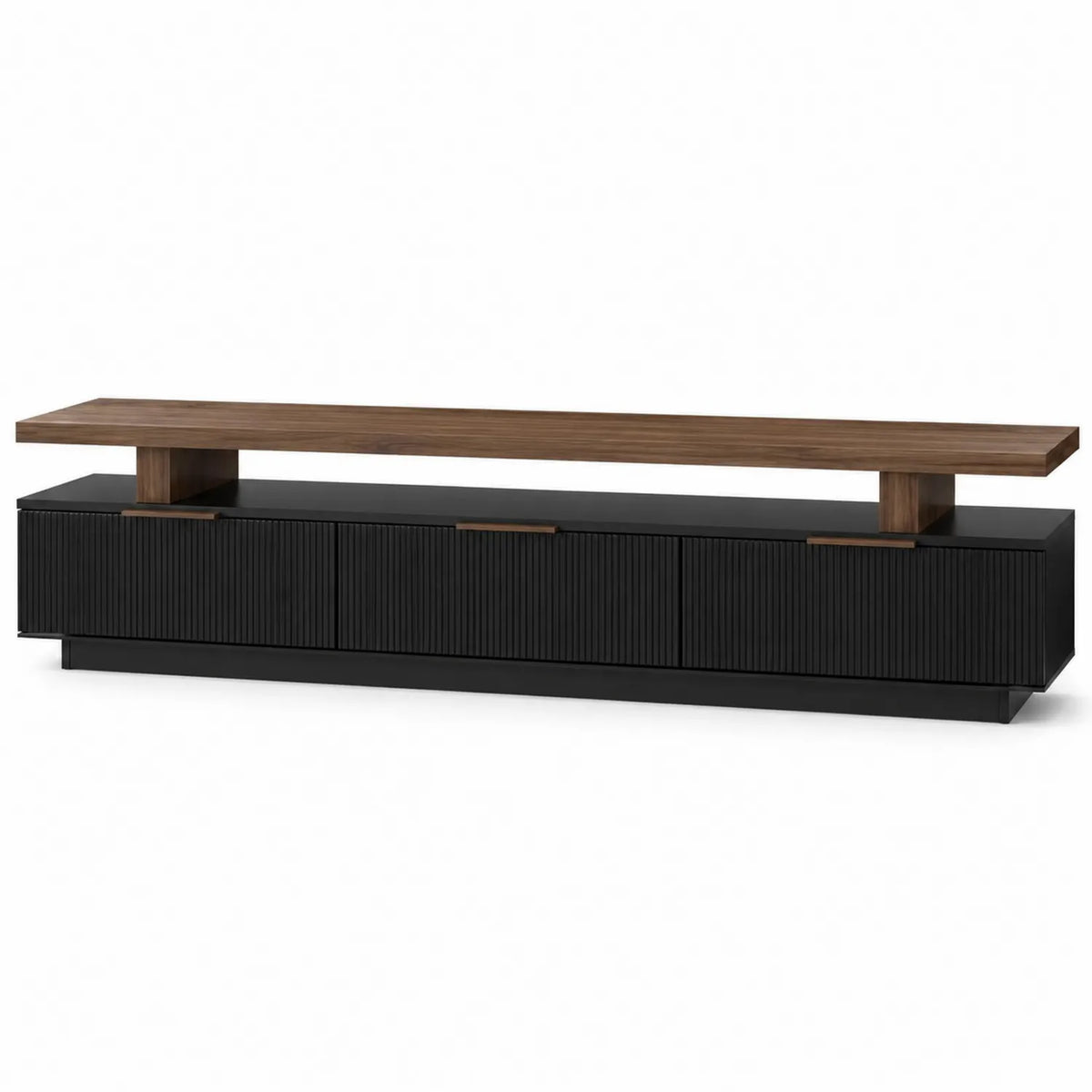 Stolik RTV z drewna i metalu czarny 180cm